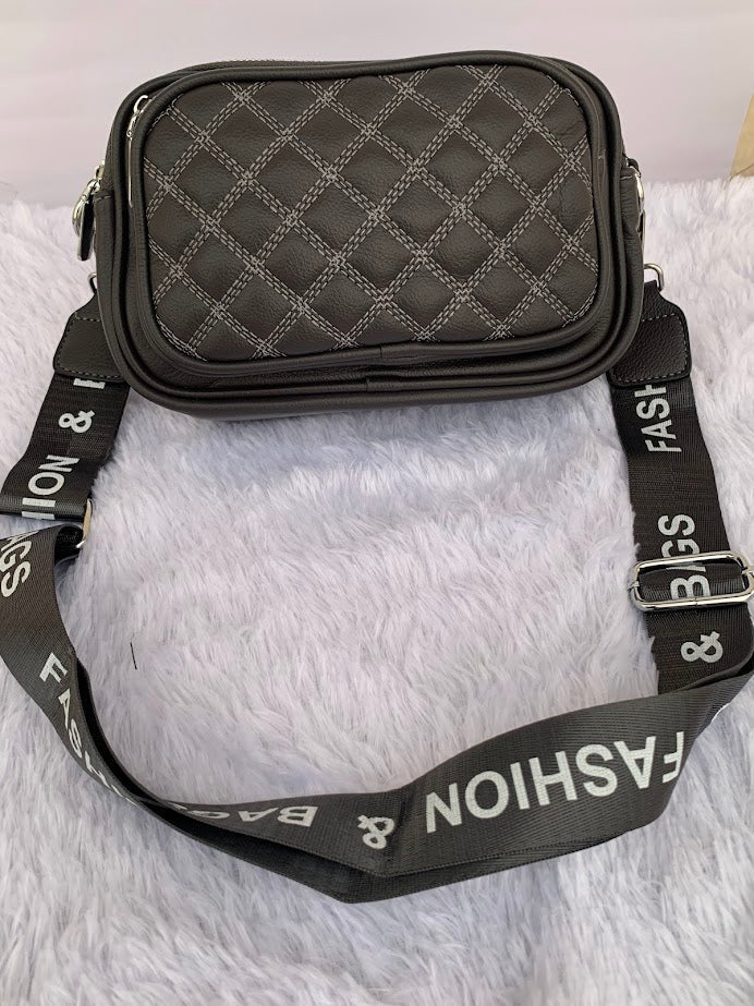 Embroidered Broad Belt Crossbody Bag