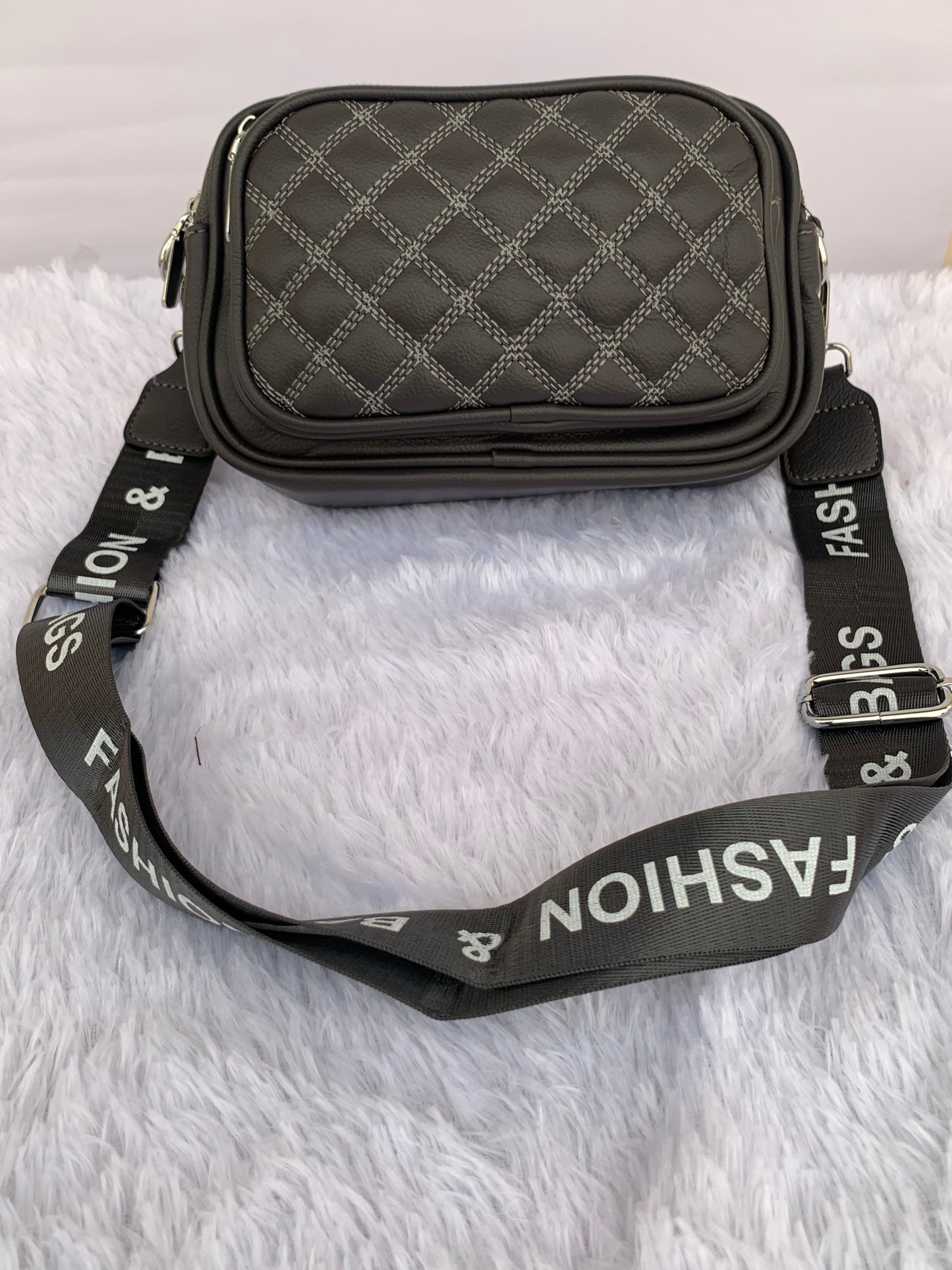 Embroidered Broad Belt Crossbody Bag