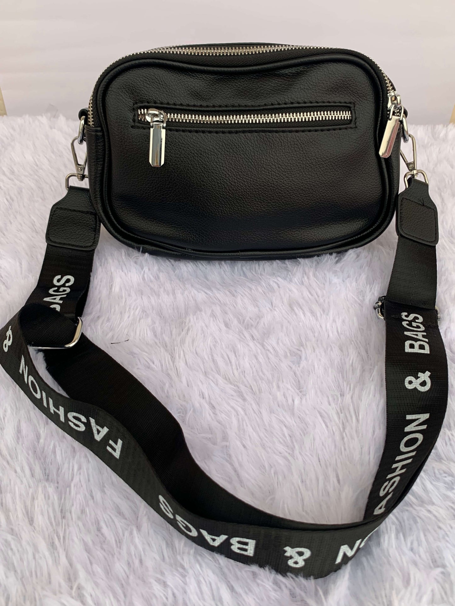 Embroidered Broad Belt Crossbody Bag