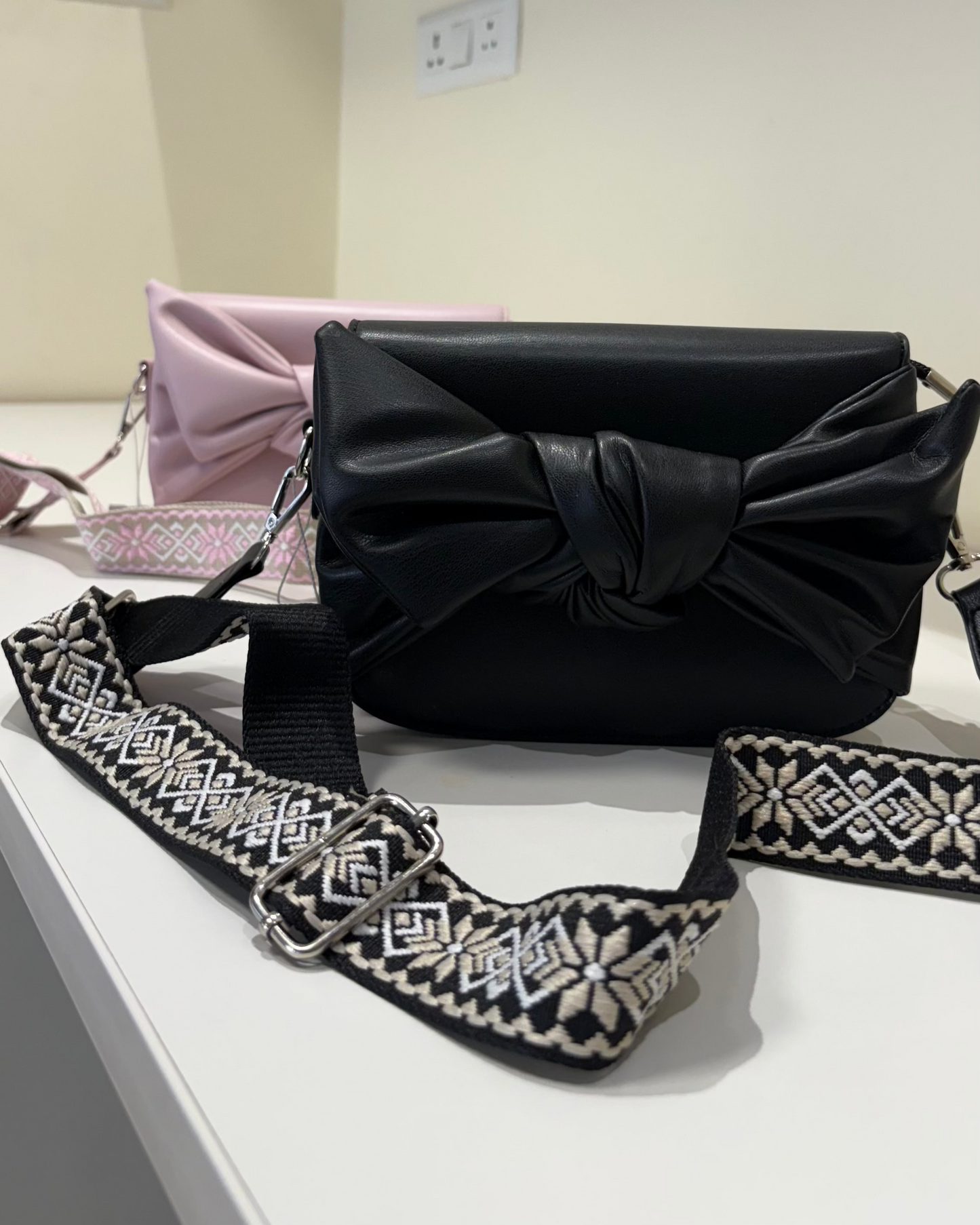 Wide Strap Bow Bag