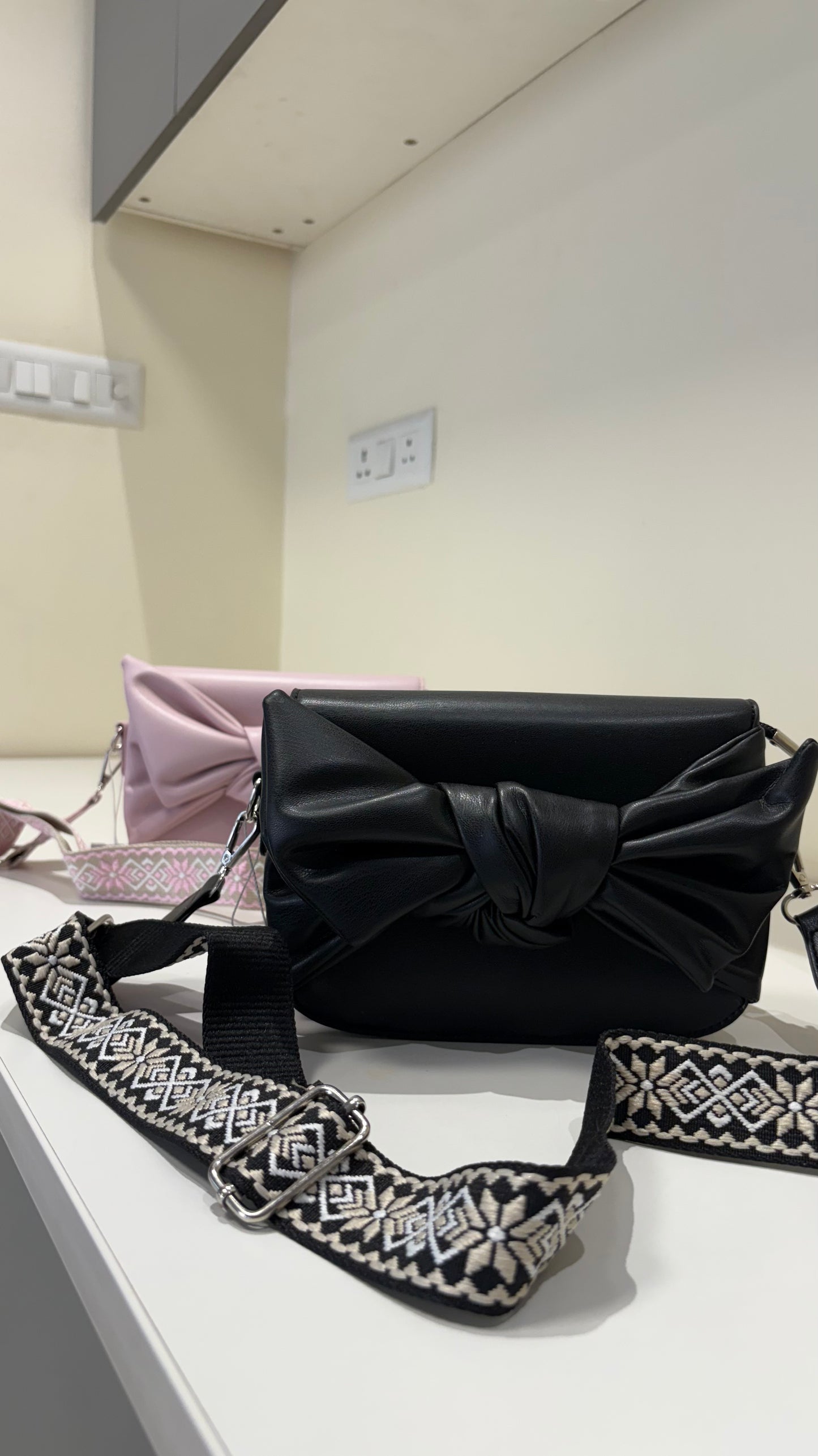 Wide Strap Bow Bag