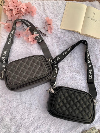 Embroidered Broad Belt  Crossbody Bag